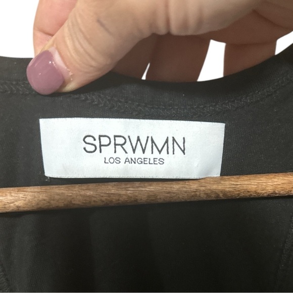 EUC - SPRWMN - Racerback Maxi Dress - Black Size Large - Picture 4 of 5